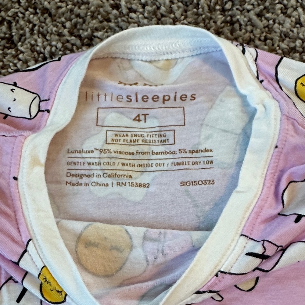 Little Sleepies Pink Breakfast Buddies Pajama Set - Picture 2 of 4